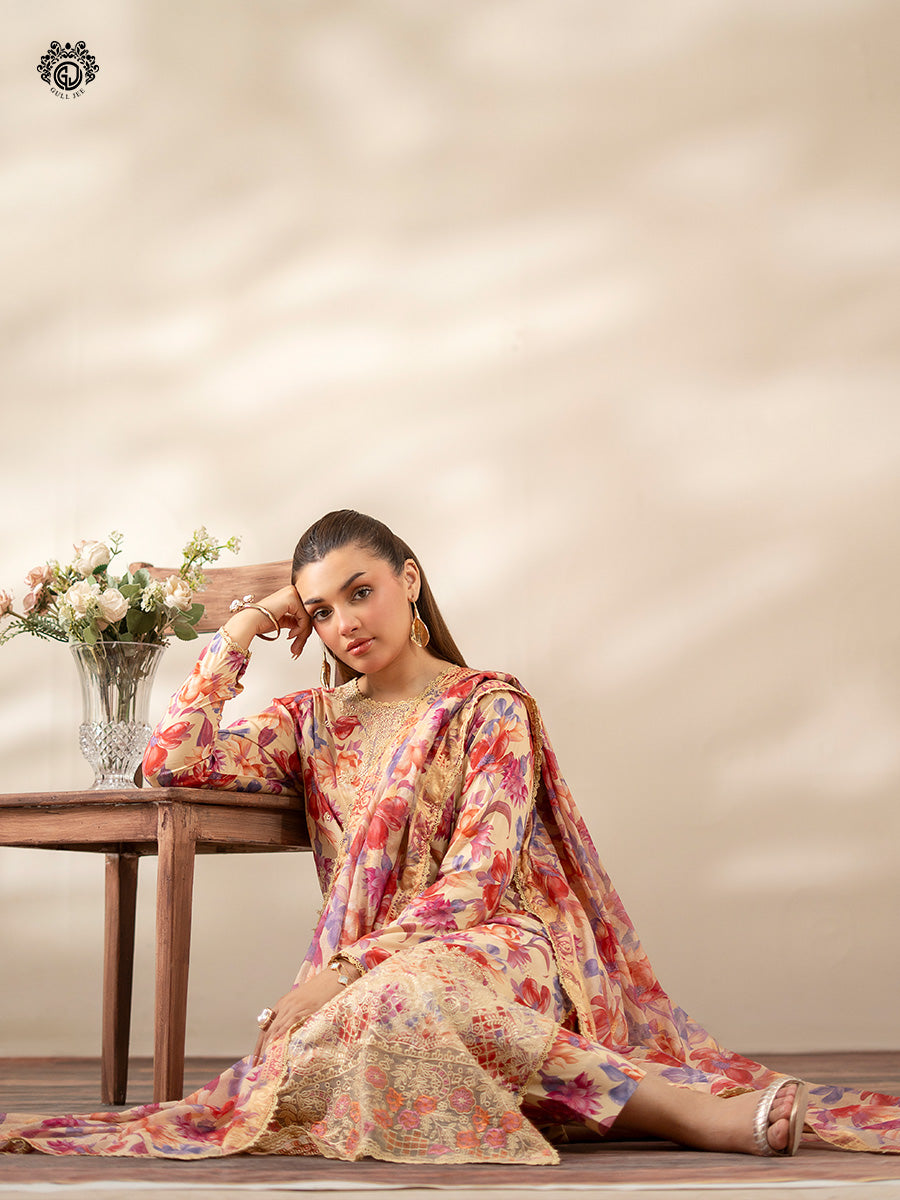 Ziva By Guljee Lawn 3pc Emb 07