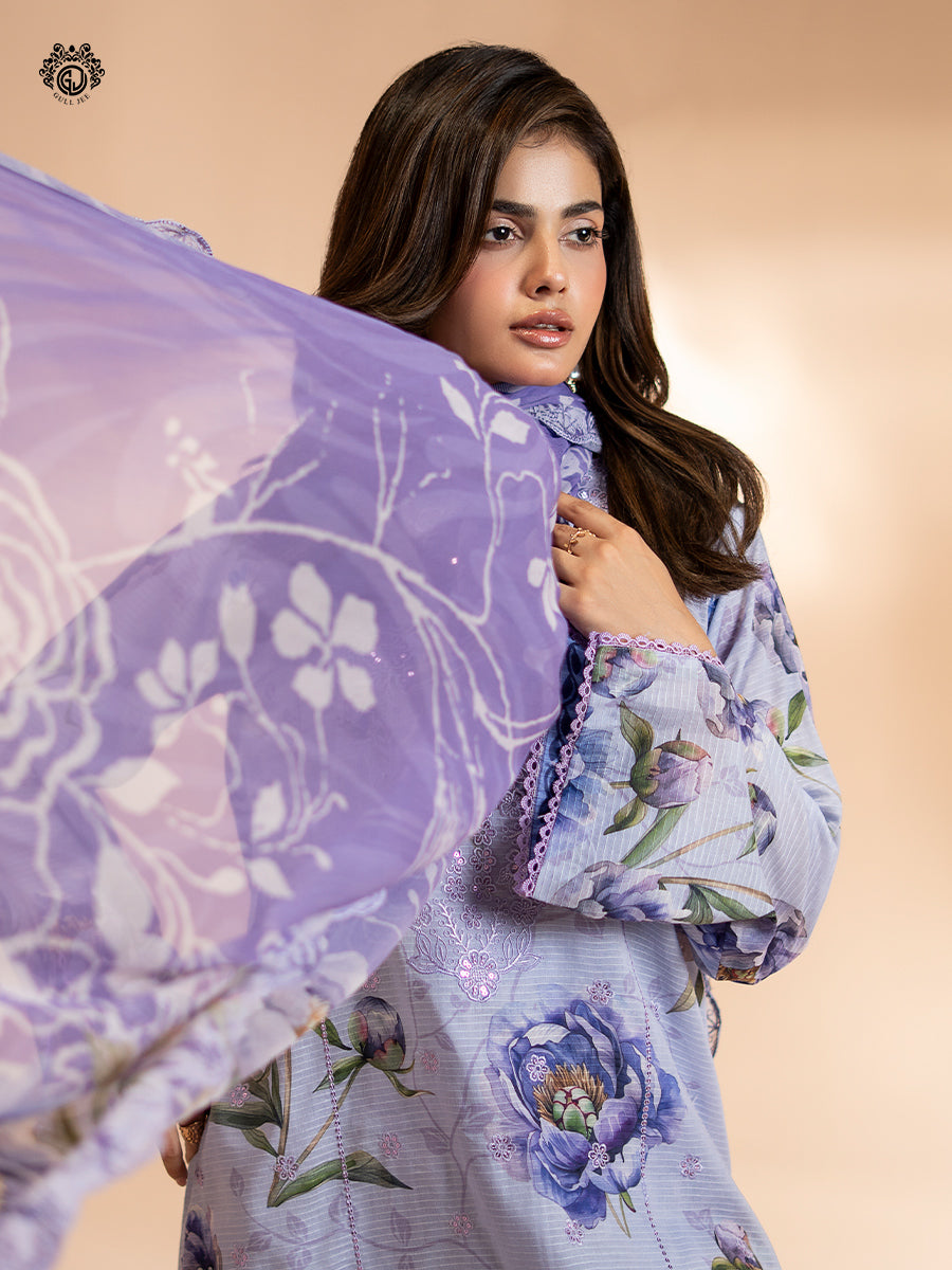 Ziva By Guljee Lawn 3pc Emb 44