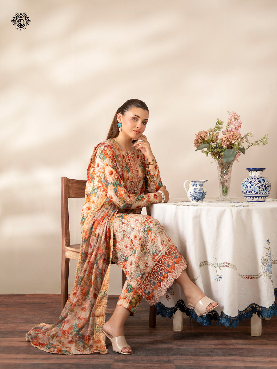 Ziva By Guljee Lawn 3pc Emb 05