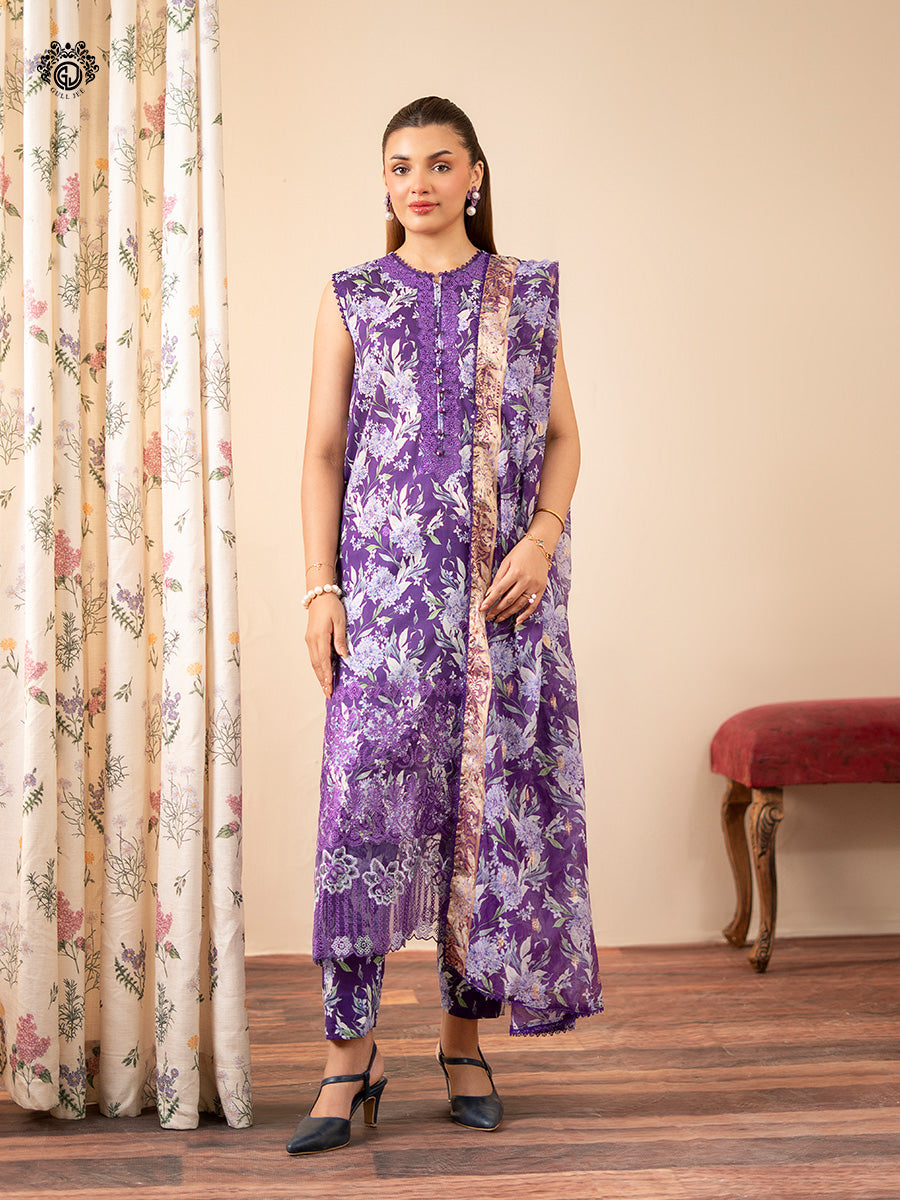 Ziva By Guljee Lawn 3pc Emb 03