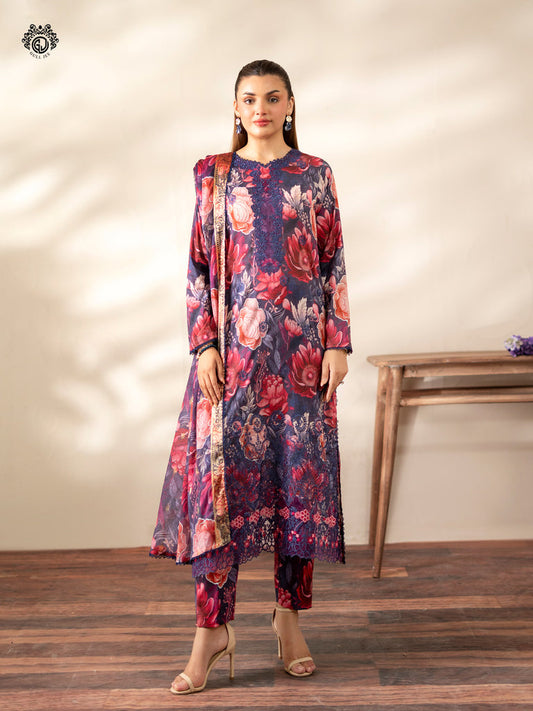 Ziva By Guljee Lawn 3pc Emb 01